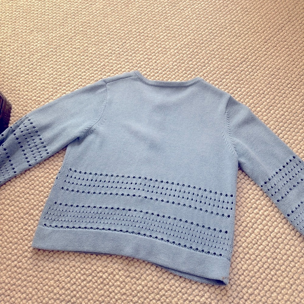 Ladies blue cardigan sweater